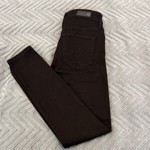 AG Adriano Goldschmied The Farrah High-Rise Skinny Ankle Jeans in Black